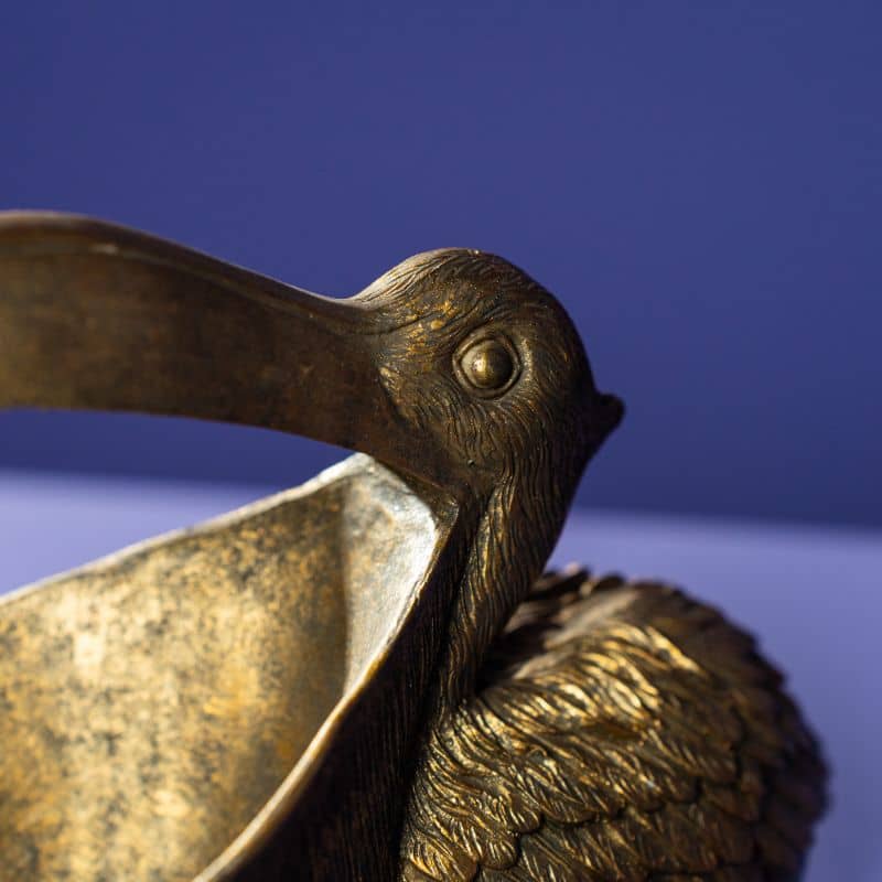 Aufbewarungsschüssel Pelikan, Gold Polyresin, 23 x 11 x 19 cm
