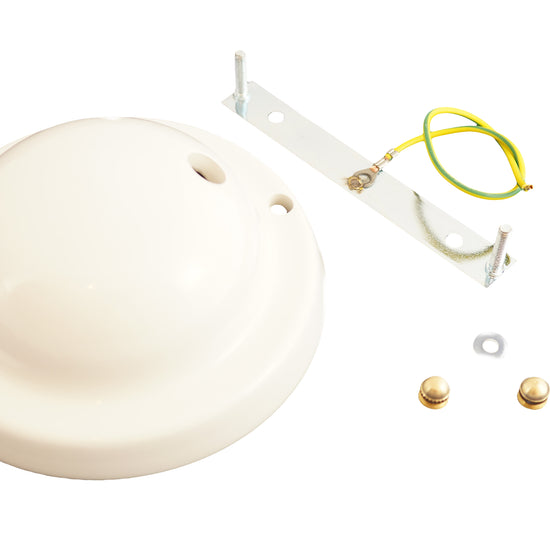 2 Loch Keramik Baldachin Kit / Weiss