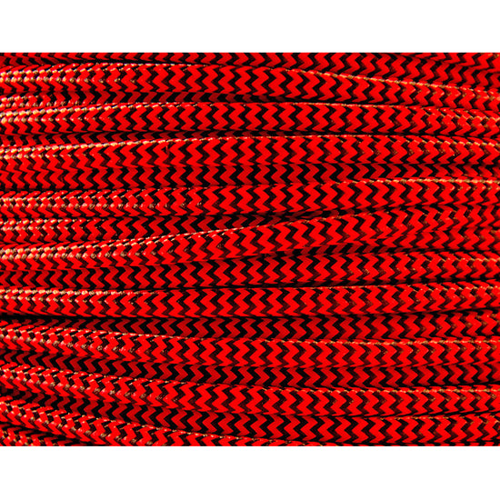 Textilkabel 3x0.75mm / Rot-Schwarz zickzack