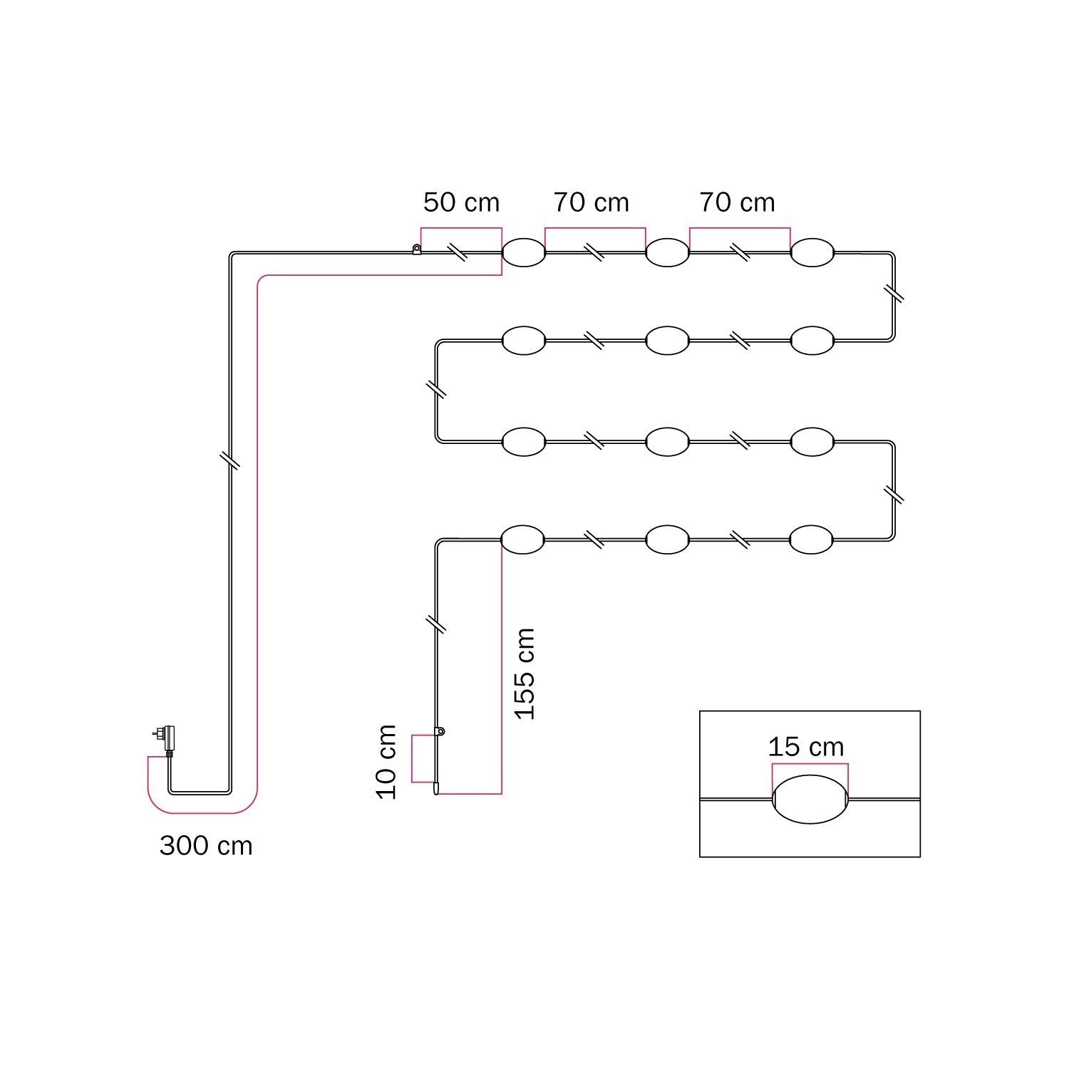 Marina12 – wetterfeste Outdoor-Lichterkette IP67 mit 12 LED-Lichtpunkten