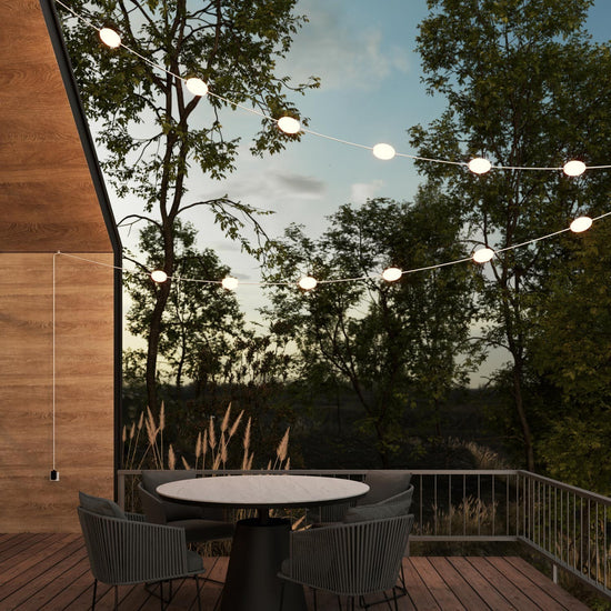 Marina12 – wetterfeste Outdoor-Lichterkette IP67 mit 12 LED-Lichtpunkten Sand