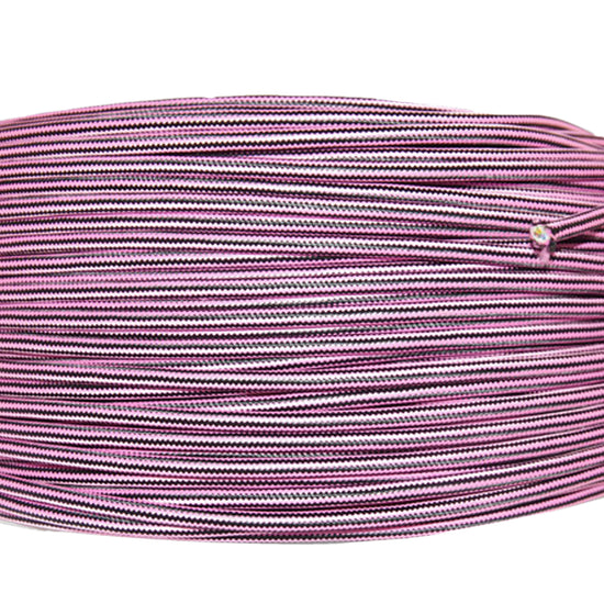 Textilkabel 3x0.75mm / Schwarz-Pink