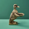 Kartenhalter Ente Gold, Polyresin 13,5 x 18 x 25 cm
