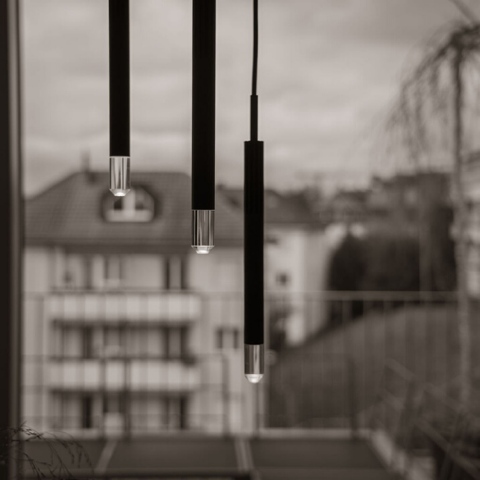 BEISIK LED Pendelleuchte Candle LH3R Schwarz / 7 Watt