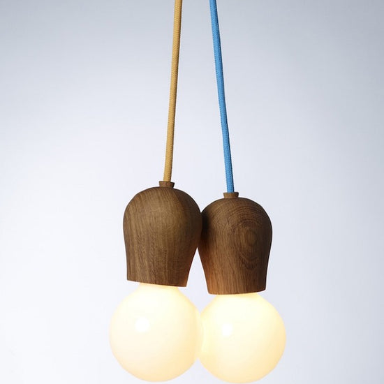 Holz Fassung bauchig / Dunkel gebeizt