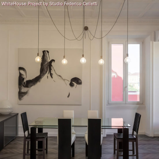 5-Loch-Lampenbaldachin Kit aus Metall  Ø 12 cm / Bronze satiniert