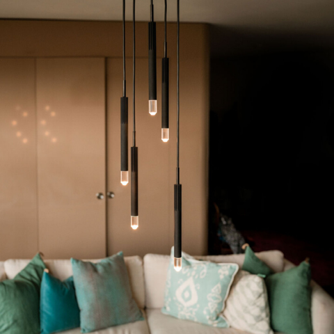BEISIK LED Pendelleuchte Candle LH5R Schwarz / 7 Watt
