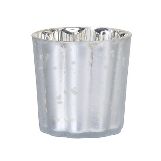 eelichthalter Ø7.5cm mit Wellenmuster, weiss-matt