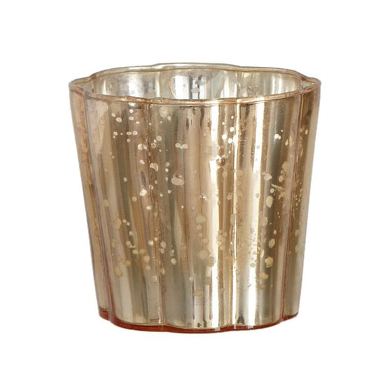 eelichthalter Ø7.5cm mit Wellenmuster, gold-glänzend