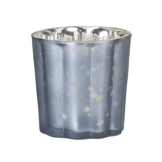 eelichthalter Ø7.5cm mit Wellenmuster, grau-matt