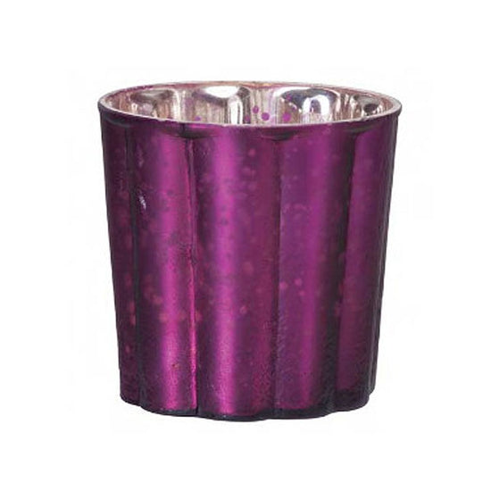 eelichthalter Ø7.5cm mit Wellenmuster, purpur-matt