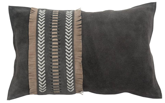 Wildlederkissen 'Nevada', dunkelgrau 30x50 cm