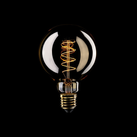 Globe G95 gold curly Carbon Line leuchtend / 4 Watt E27