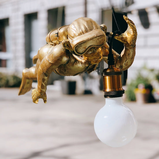 Deckenleuchte Diver Dave, gold