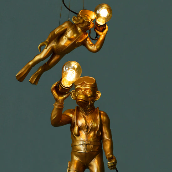Deckenleuchte Diver Dave, gold