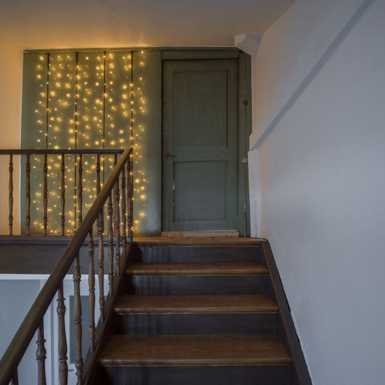 Lichtervorhang Komplettkit Angel Hair Schwarz 2x2.2m LED