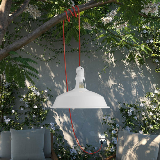 Tragbare Aussenleuchte Harbour White mit Lampenschirm Ø 38 cm