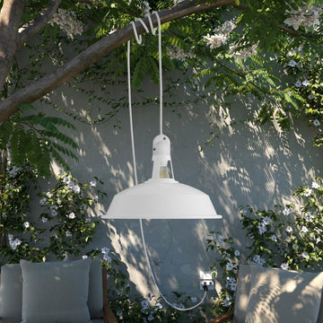 Tragbare Aussenleuchte Harbour White mit Lampenschirm Ø 38 cm