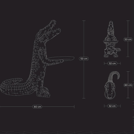 Beistelltisch Krokodil Morty, gold