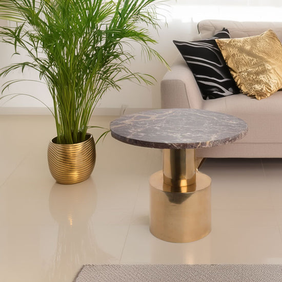 Beistelltisch Marmor Bordeaux Messing / gross