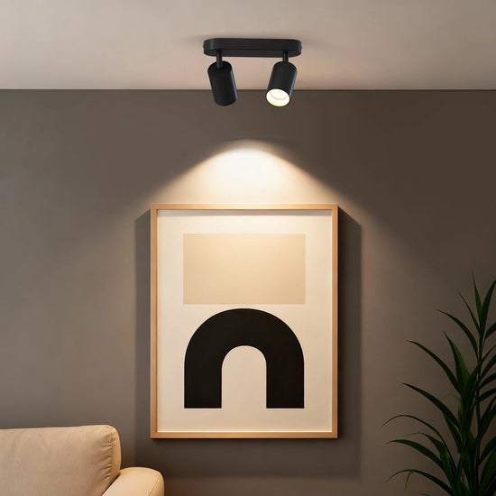 Calex Deckenspot 2×GU10 – oval / Schwarz – Aluminium-Deckenstrahler