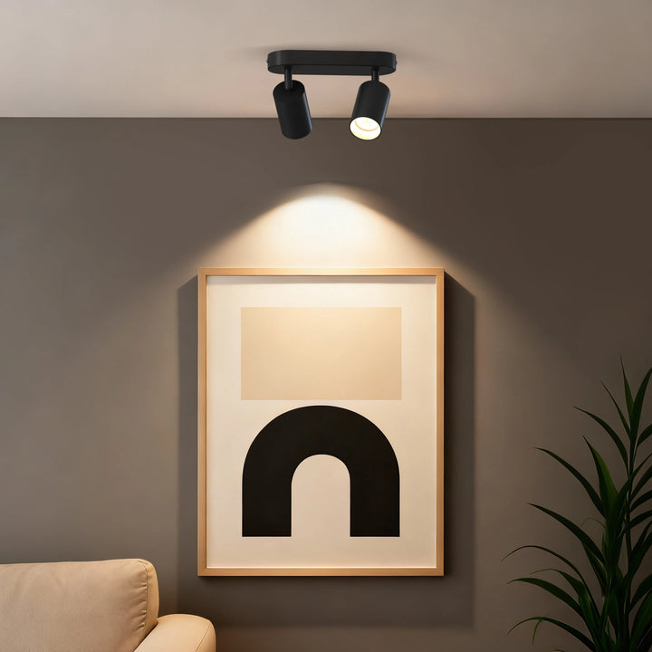 Calex Deckenspot 2×GU10 – oval / Schwarz – Aluminium-Deckenstrahler