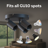 Calex Deckenspot 3×GU10 – rund / Schwarz – Aluminium-Deckenstrahler Leuchmittel GU10