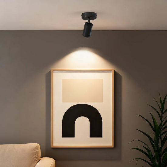 Calex Deckenspot 1×GU10 – rund / Schwarz – Aluminium-Deckenstrahler