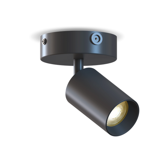 Calex Deckenspot 1×GU10 – rund / Schwarz – Aluminium-Deckenstrahler