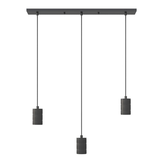 Lampenpendel 3er Schiene / Schwarz E27
