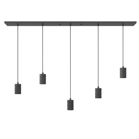 Lampenpendel 5er Schiene / Schwarz E27