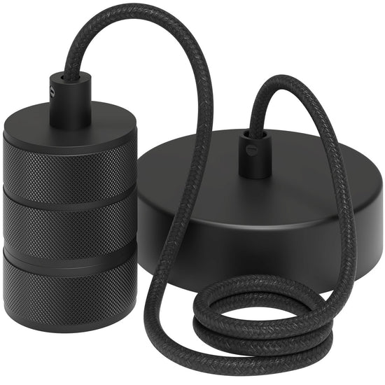 Vintage Lampenpendel / Mattschwarz E27