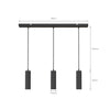 Lampenpendel 3er Schiene GU10 Spots / Schwarz