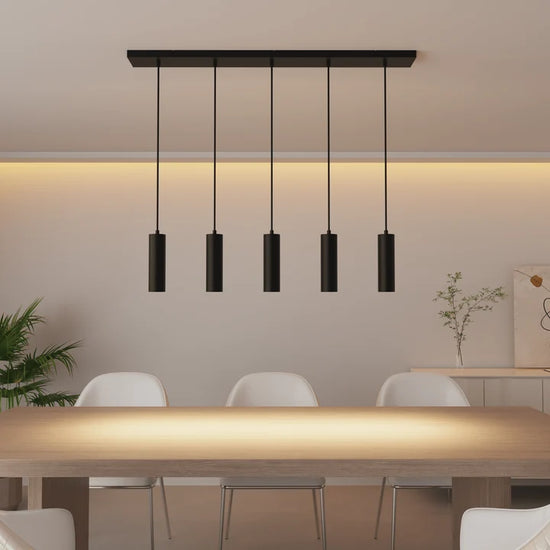 Lampenpendel 5er Schiene GU10 Spots / Schwarz
