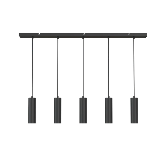Lampenpendel 5er Schiene GU10 Spots / Schwarz