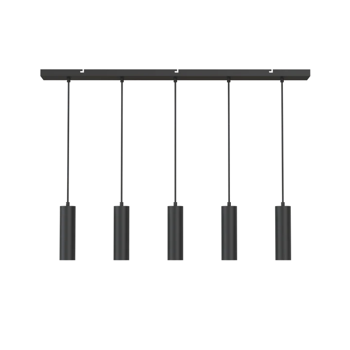 Lampenpendel 5er Schiene GU10 Spots / Schwarz