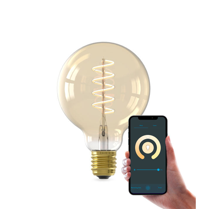 Calex Smart LED Filament Gold Curly Globe G95 / E27