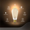 Calex Smart LED Filament Gold Curly Rustic Lamp / 7 Watt E27