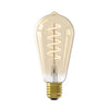 Calex Smart LED Filament Gold Curly Rustic Lamp / 7 Watt E27