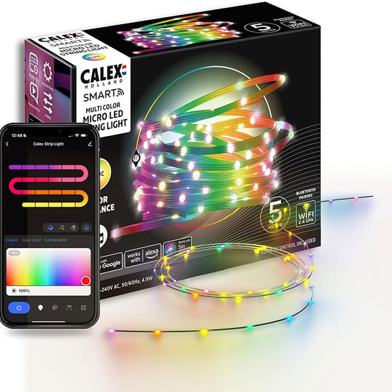 Calex Smart Neon Tube 360° – 3 m runder LED Streifen / 18 W, RGBIC & Warmweiss