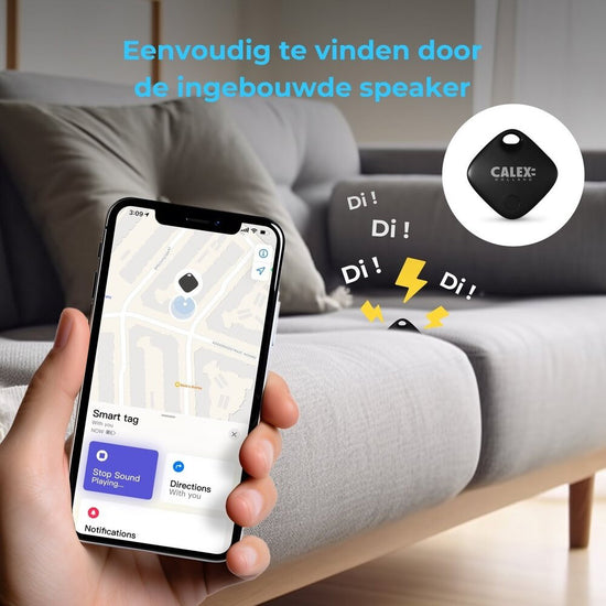 Calex Smart Tag - Bluetooth – mit Geräuschbenachrichtigung – Suchfunktion (Apple Find My)