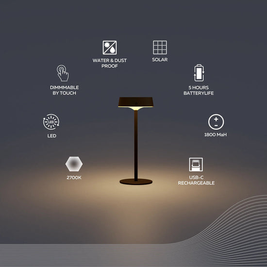Solar Tischleuchte Parma / Kabellos, USB