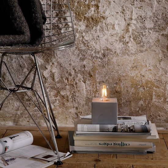 Calex Tischleuchte Kubus/Würfel Beton