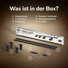 Calex Tracklight 4×GU10 – 2 m / Schwarz – Schienen-Deckenleuchte aus Aluminium Lieferumfang
