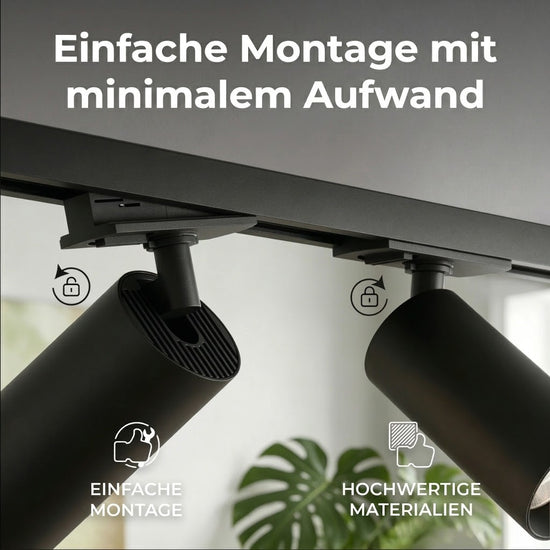 Calex Tracklight GU10 Schwarz – Schienen-Deckenleuchte aus Aluminium einfache Montage