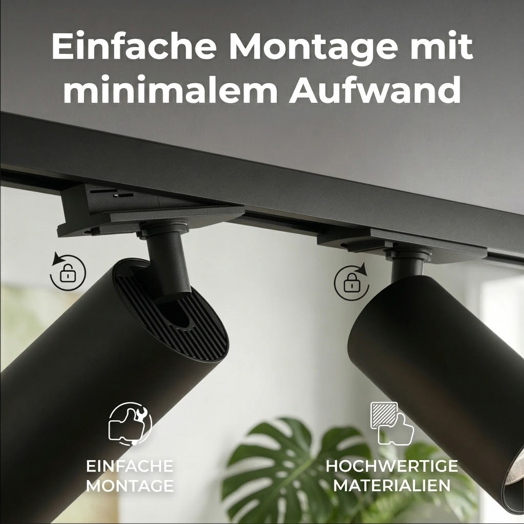 Calex Tracklight GU10 Schwarz – Schienen-Deckenleuchte aus Aluminium einfache Montage
