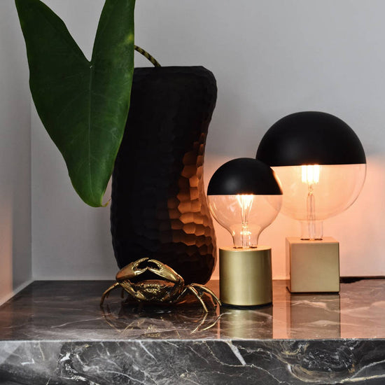 Calex KALMAR LED Kopfspiegel Schwarz Matt Globe G200 / E27