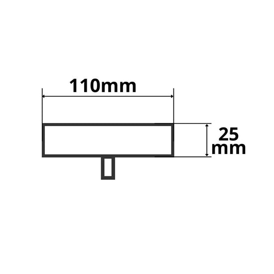 1 Loch Stahlbaldachin quadratisch 10 cm x 10 cm / Schwarz