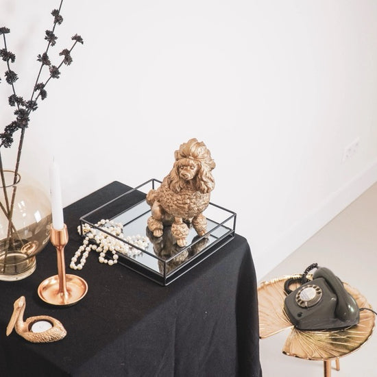 Deko Hund Pudel Betty, gold