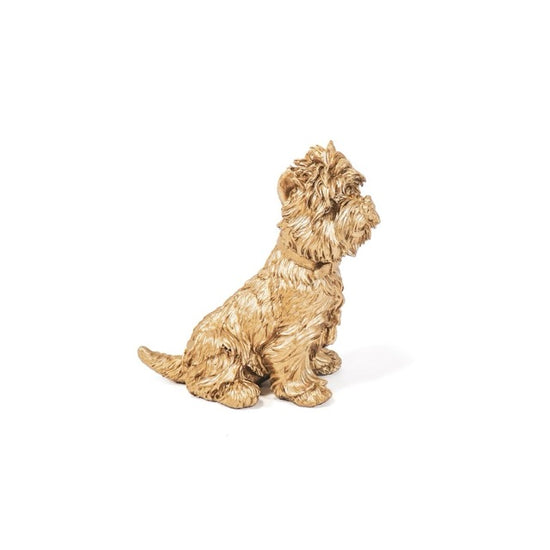 Deko Hund Terrier Ted, gold